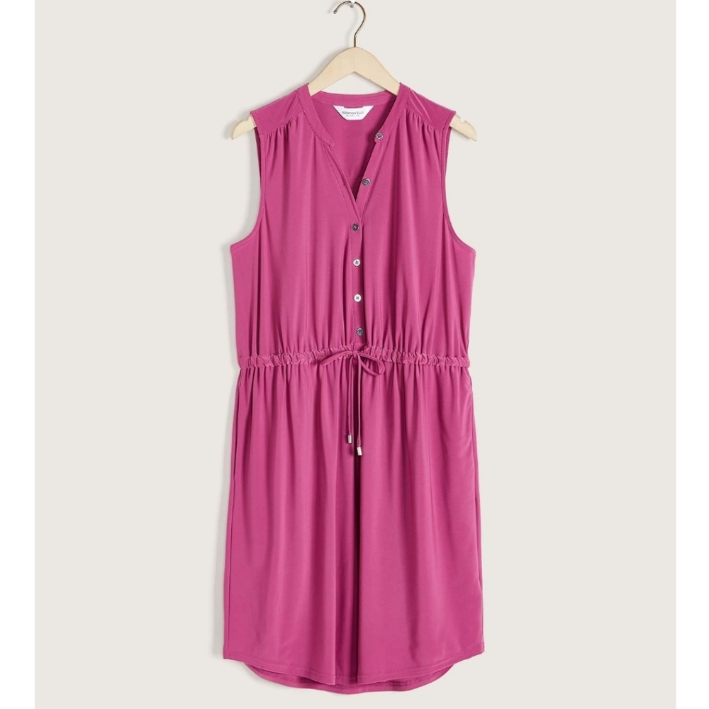 Solid sleeveless shirt dress plus sz 2x